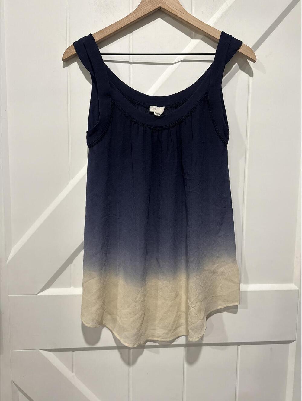 Postmark Anthropologie 100% Silk Sleeveless Ombre Tank, US 4